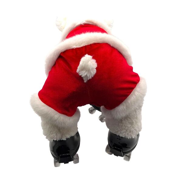 Build A Bear 2013 Plush White 12" Polar Bear W Santa Outfit, Bag, Roller Skate - Picture 4 of 8